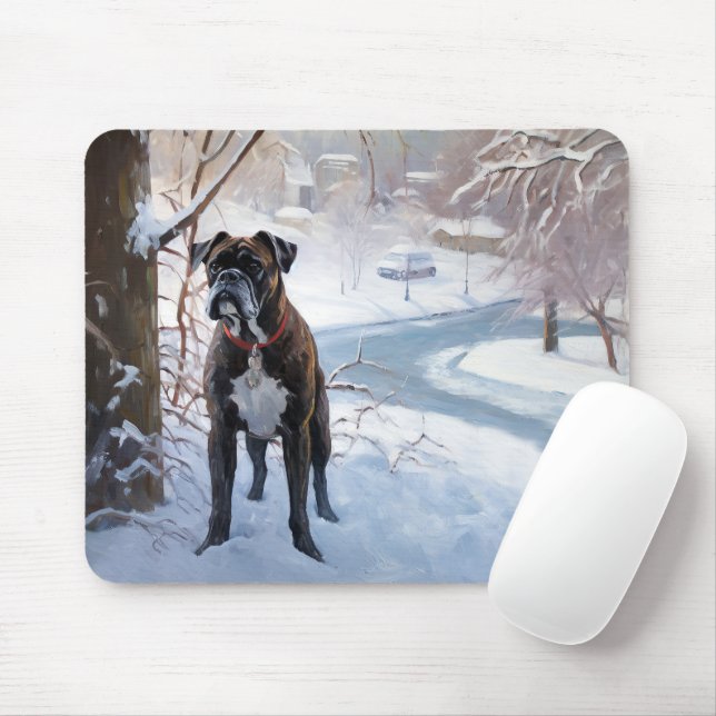 Boxer Let It Snow Christmas Mouse Pad (With Mouse)