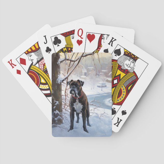 Boxer Let It Snow Christmas Poker Cards (Back)