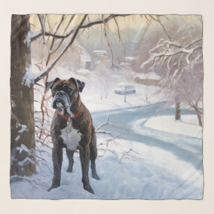 Boxer Let It Snow Christmas Scarf