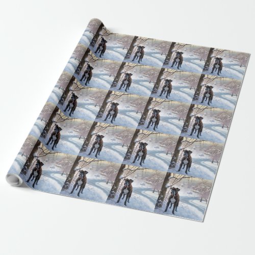 Boxer Let It Snow Christmas Wrapping Paper