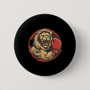 Boxer Lion Portrait Motif Wildlife Kickboxing Love Button
