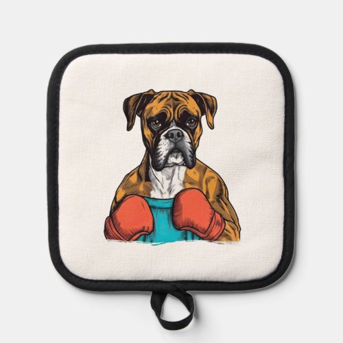 Boxer Love Apparel Adorable Boxer Portrait  Pot Holder