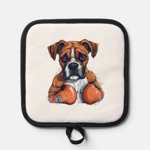 Boxer Love Apparel _ Cute Boxer Dog Design  Pot Holder