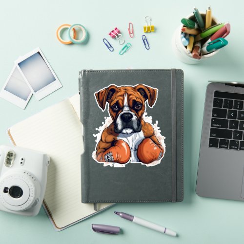 Boxer Love Apparel _ Cute Boxer Dog Design Sticker
