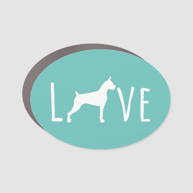 Boxer - Love Dog Mom Dad Pet Cute Car Magnet (Front)