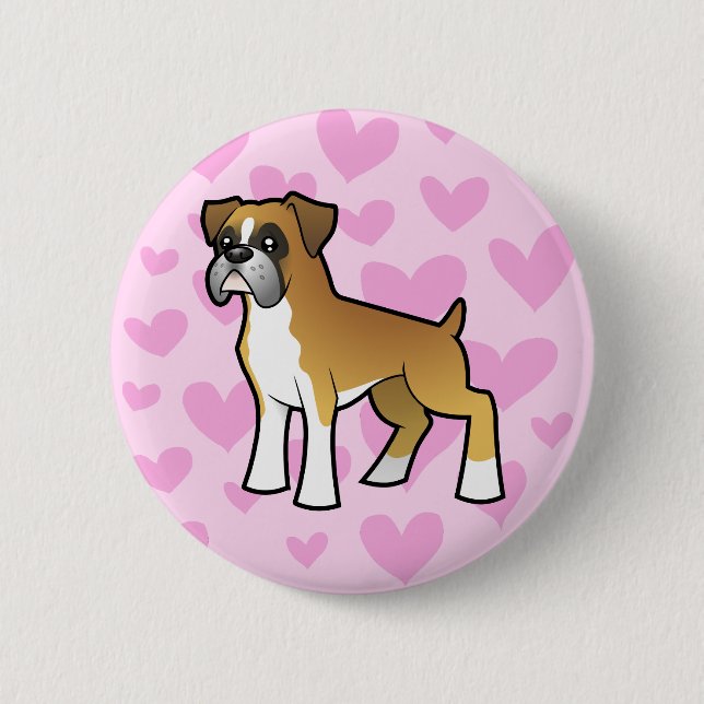 Boxer Love Pinback Button (Front)