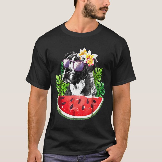 Boxer Love Summer Watermelon Fruit T-Shirt (Front)