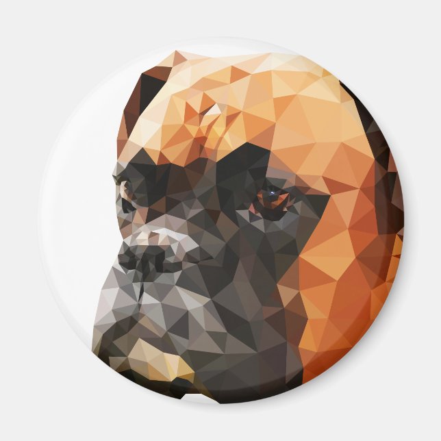 Boxer Low Poly Art Magnet (Front)