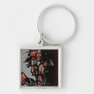 Boxer lying down keychain