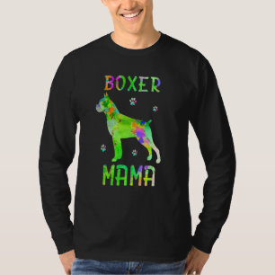 Boxer Mama Colorful Dog Mom T-Shirt