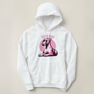 Boxer Mama: Cute Pink Boxer Dog Silhouette   Hoodie