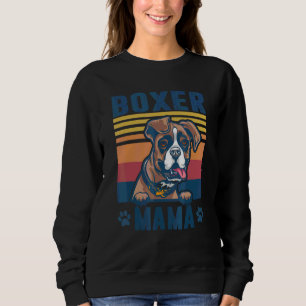 Boxer Mama Mother Retro  Dog Mom 3 Sweatshirt