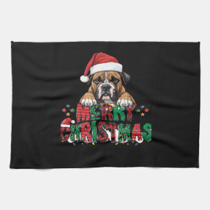 Boxer - Merry Christmas Dog Oversized T-Shirt Kitchen Towel