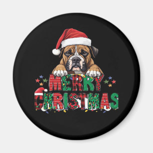 Boxer - Merry Christmas Dog Oversized T-Shirt Magnet