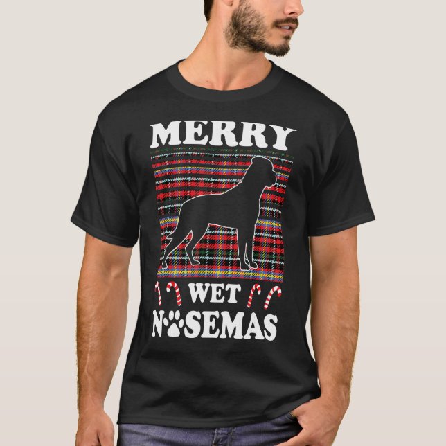 Boxer Merry Wet Nosemas Christmas Boxer Dog Owner T-Shirt (Front)