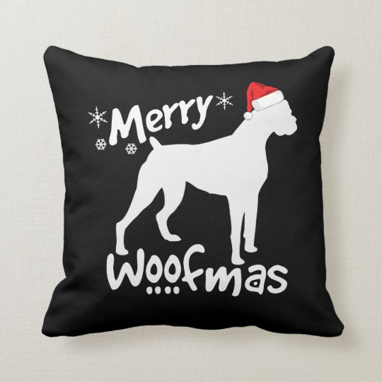 boxer christmas pillow