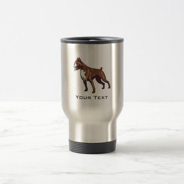 Boxer; Metal look Travel Mug (Center)