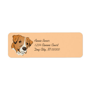 Boxer Mix Graphic Dog Portrait Label