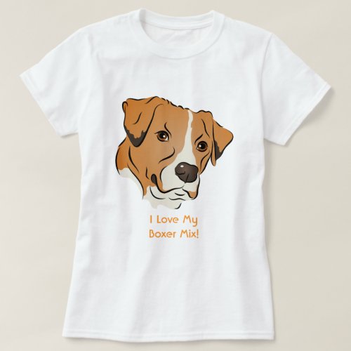 Boxer Mix Graphic Dog Portrait T_Shirt