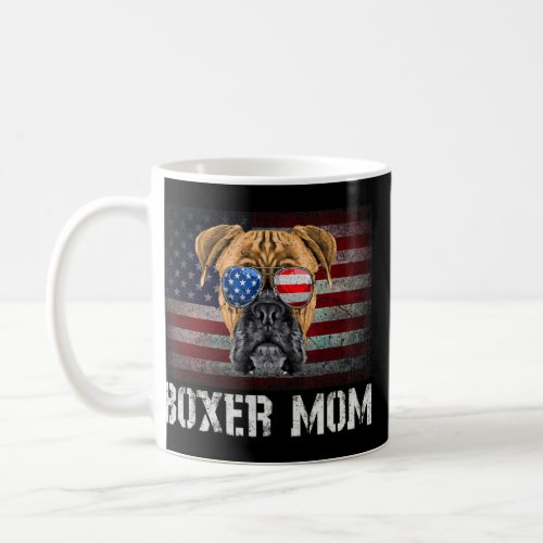 Boxer Mom American Boxer Dog Us Flag 4th Of July  Coffee Mug