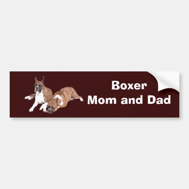 Boxer Mom and Dad Bumper Sticker (Front)
