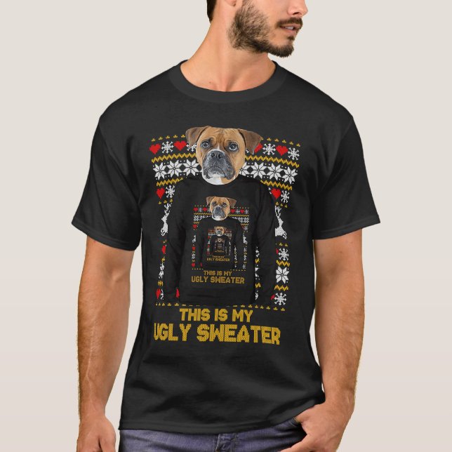 Boxer Mom Dad Dog Ugly Christmas Sweater (Front)