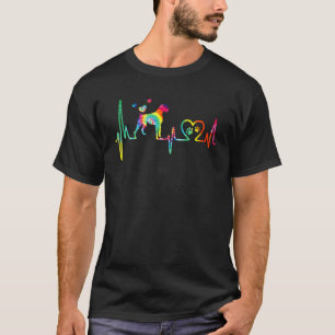 Boxer Mom Dad Heartbeat Tie Dye Dog T-Shirt