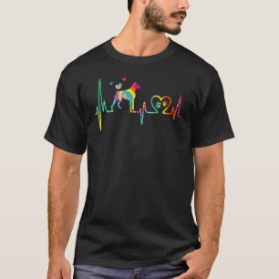 Boxer Mom Dad Heartbeat Tie Dye Dog T-Shirt