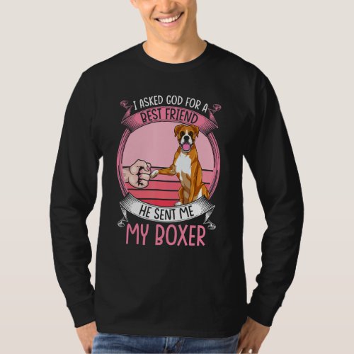 Boxer Mom Dog Boxer Dog Apparel Retro Sunset For W T_Shirt