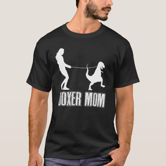 Boxer Mom Dog Dinosaur Women Mother's Day T-Shirt (Front)