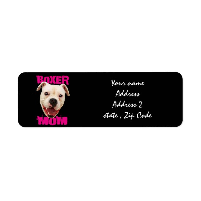 Boxer Mom dog Label (Front)