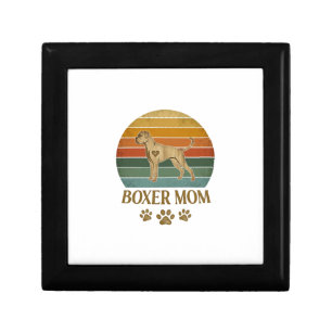 Boxer Mom Dog Retro Sunset Paw Prints_1 Gift Box