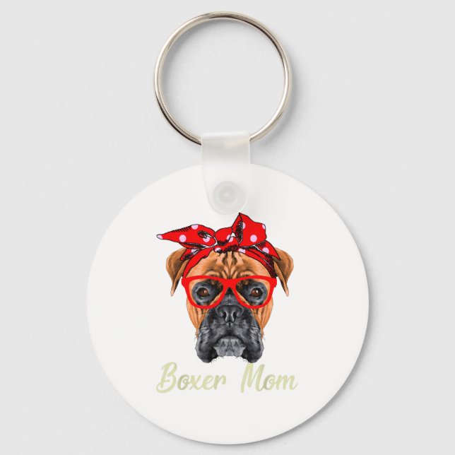 Boxer Mom Dogs Mothers Day Dog Lovers Gifts For Wo Keychain (Front)