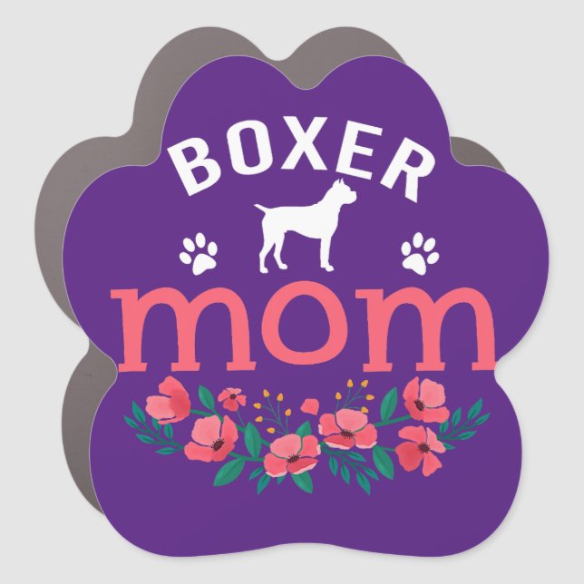Boxer Mom Gifts Women Cute Boxer Dog Lover Owner C Car Magnet (Front)