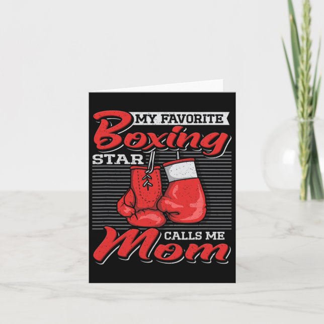 Boxer Mom My Favorite Boxing Star Calls Me Mom Com Card (Front)