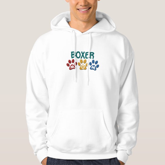 BOXER MOM Paw Print 1 Hoodie (Front)
