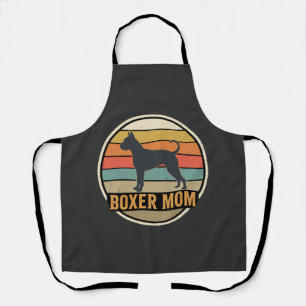 Boxer Mom Retro Sunset Dog Apron