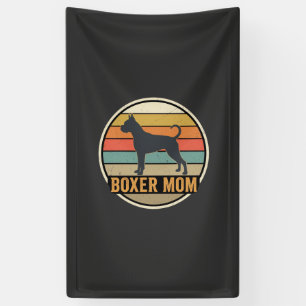 Boxer Mom Retro Sunset Dog Banner