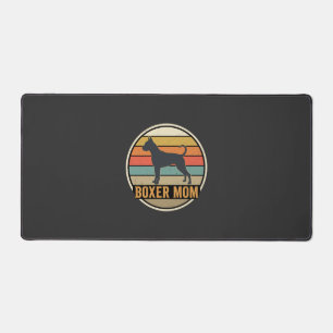 Boxer Mom Retro Sunset Dog Desk Mat