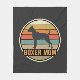 Boxer Mom Retro Sunset Dog Fleece Blanket