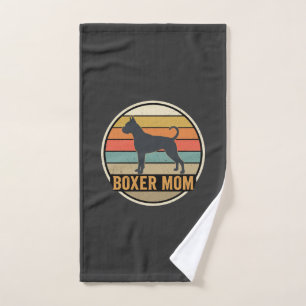 Boxer Mom Retro Sunset Dog Hand Towel