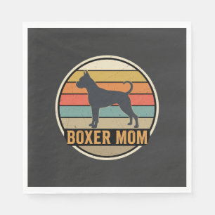 Boxer Mom Retro Sunset Dog Napkins