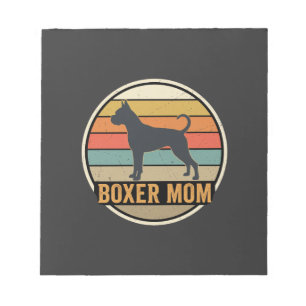 Boxer Mom Retro Sunset Dog Notepad