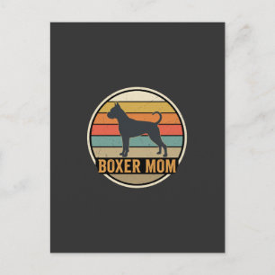 Boxer Mom Retro Sunset Dog Postcard