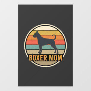 Boxer Mom Retro Sunset Dog Window Cling