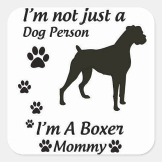 Boxer Mom Square Sticker