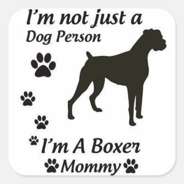 Boxer Mom Square Sticker (Front)
