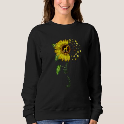 Boxer Mom Sunflower Boxer   Dog Mom Mama Sweatshirt