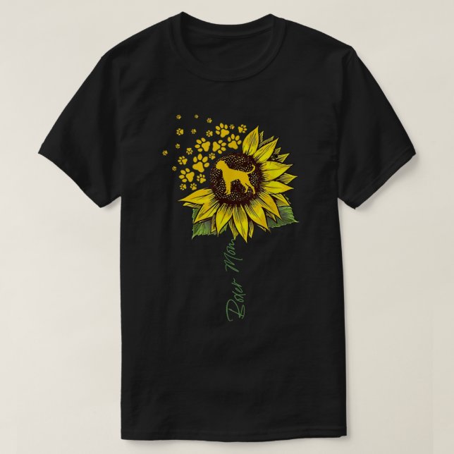 Boxer Mom Sunflower T-Shirt (Design Front)