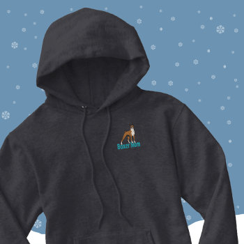 Boxer Mom Teal Text Brown Dog Pullover by FavoriteDogBreeds at Zazzle